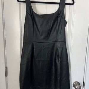 Elegant Black Leather Dress